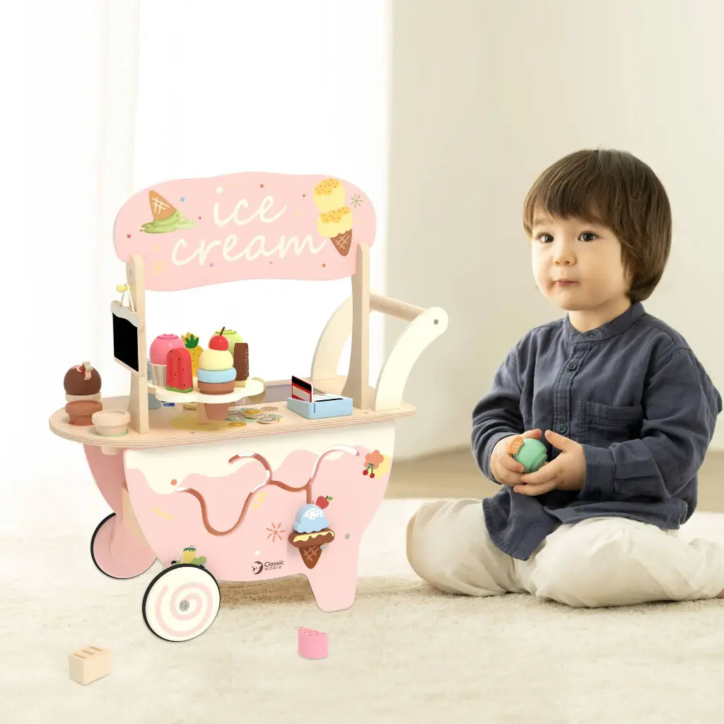 Ice-Cream Cart Busy Board with Accessories