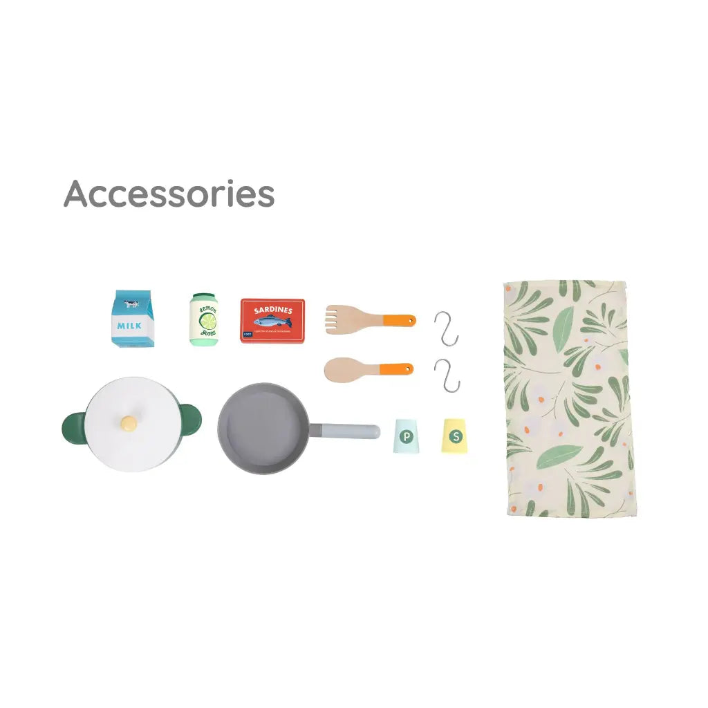 Wooden Realistic Kitchen Set 14 pcs