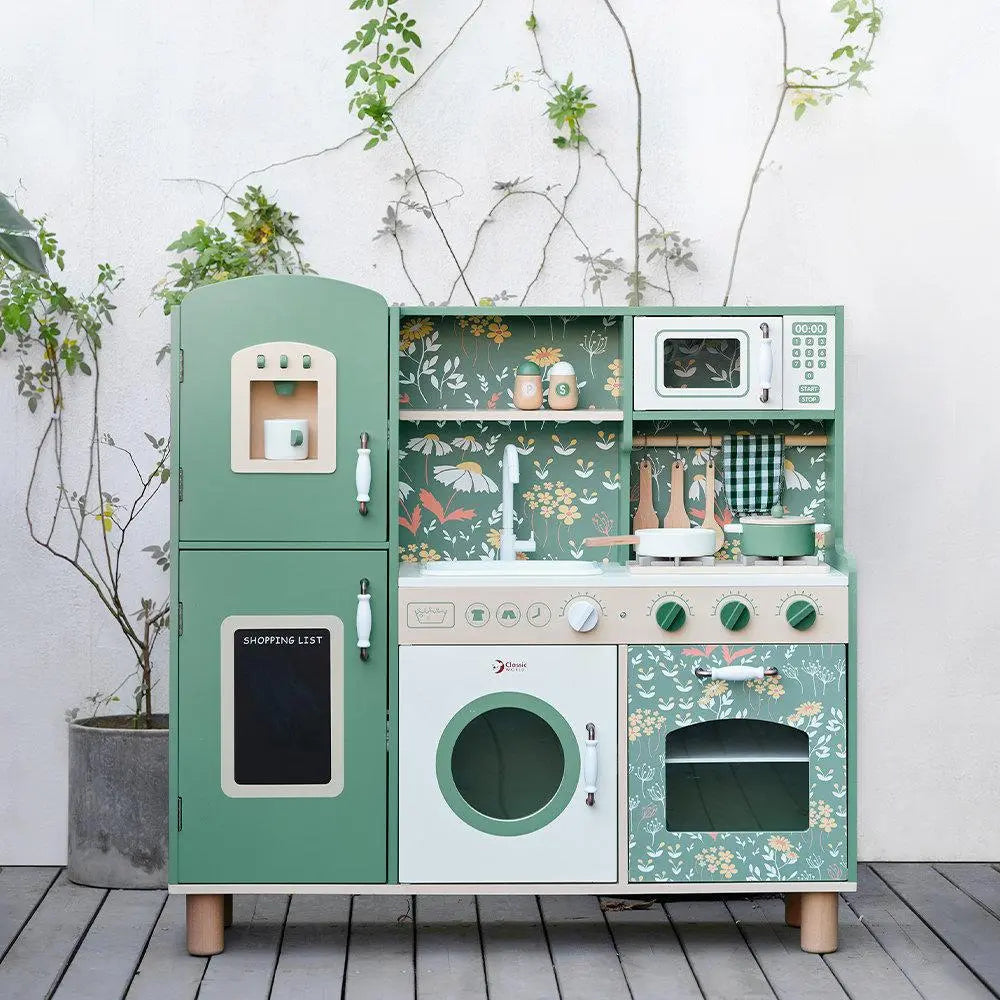 Wooden Realistic Vintage Kitchen Set