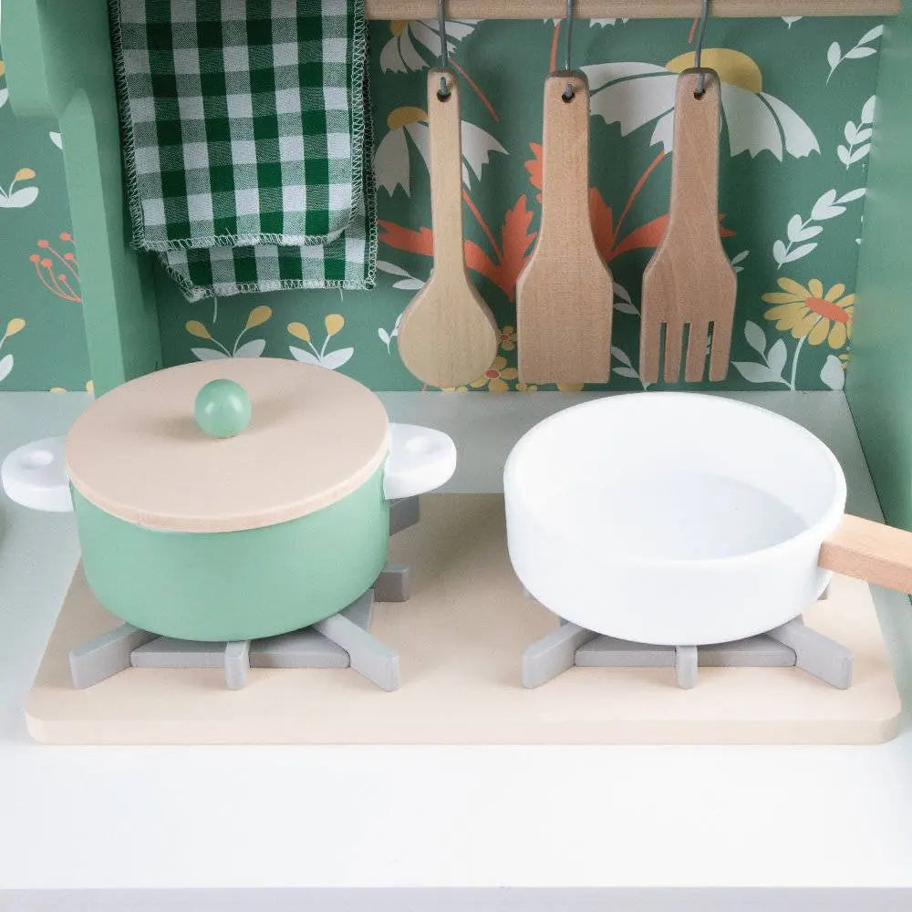 Wooden Realistic Vintage Kitchen Set