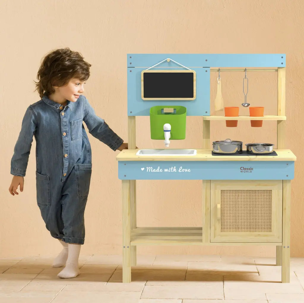 Wooden Realistic Outdoor Kitchen Set