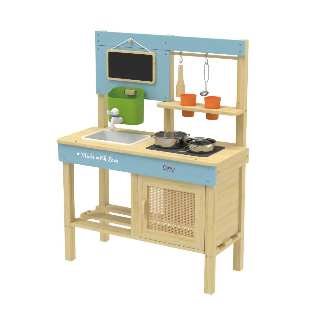 Wooden Realistic Outdoor Kitchen Set