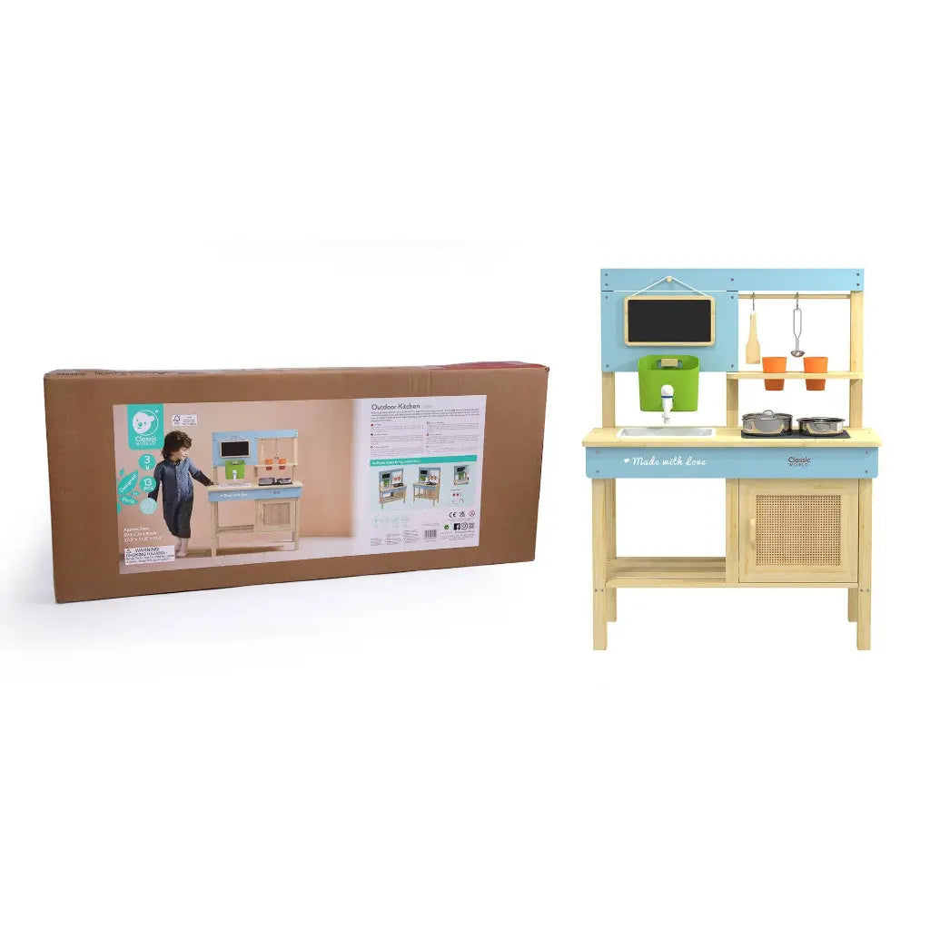 Wooden Realistic Outdoor Kitchen Set