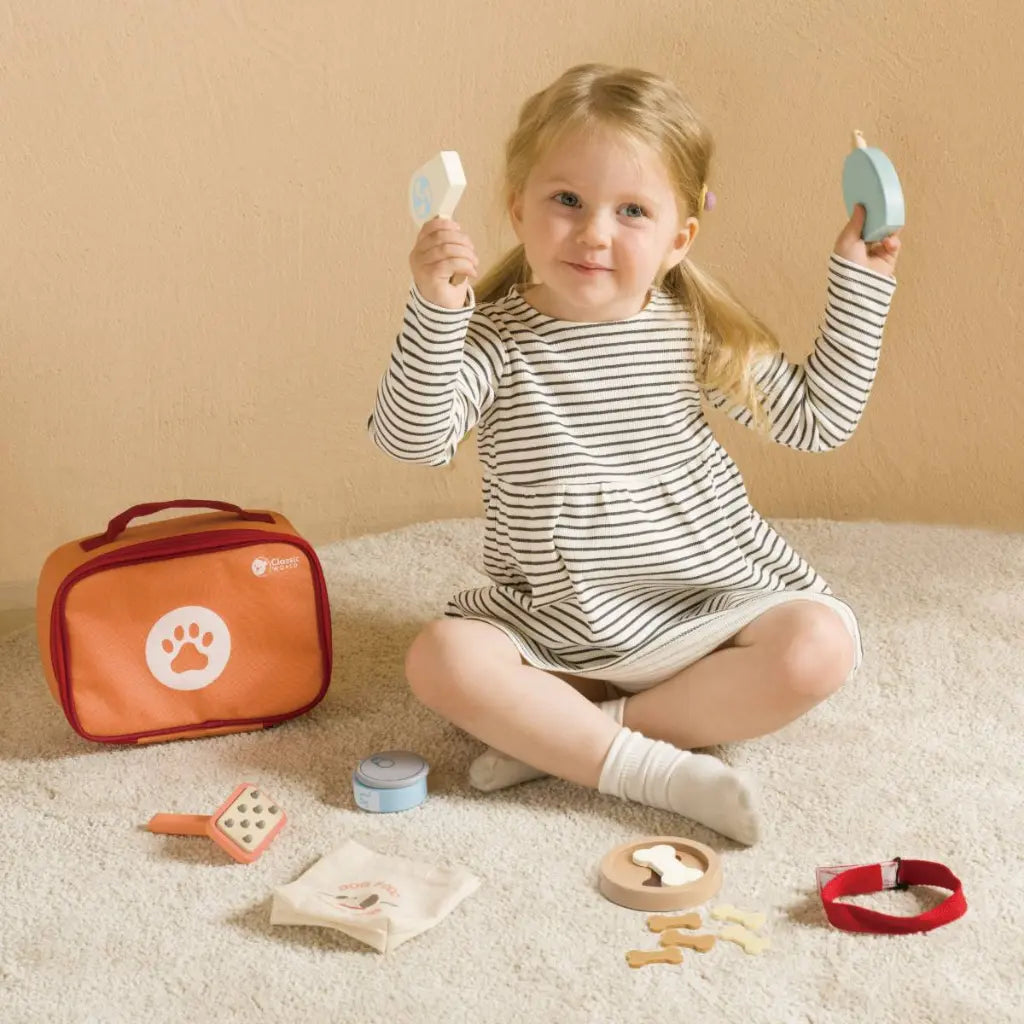 Wooden Pet Care Playset