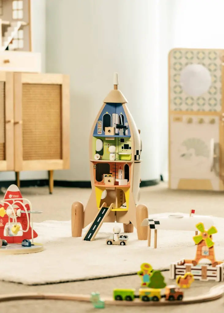 Wooden Space Rocket Playset
