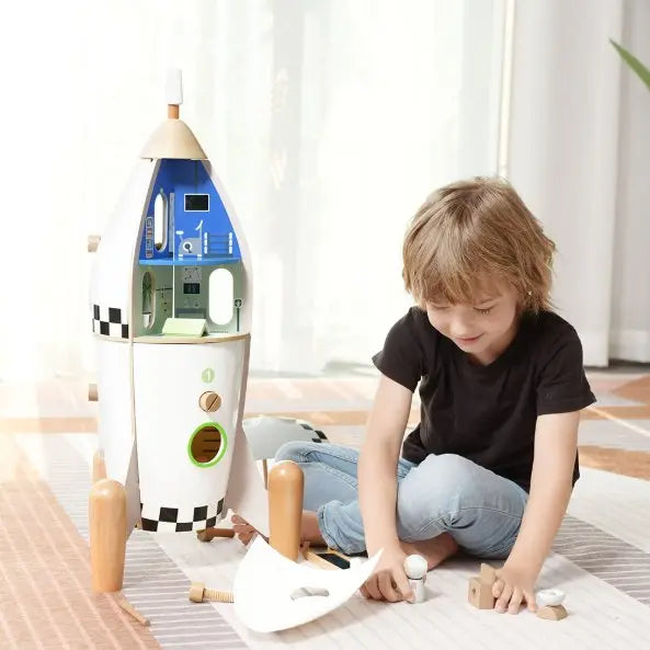 Wooden Space Rocket Playset
